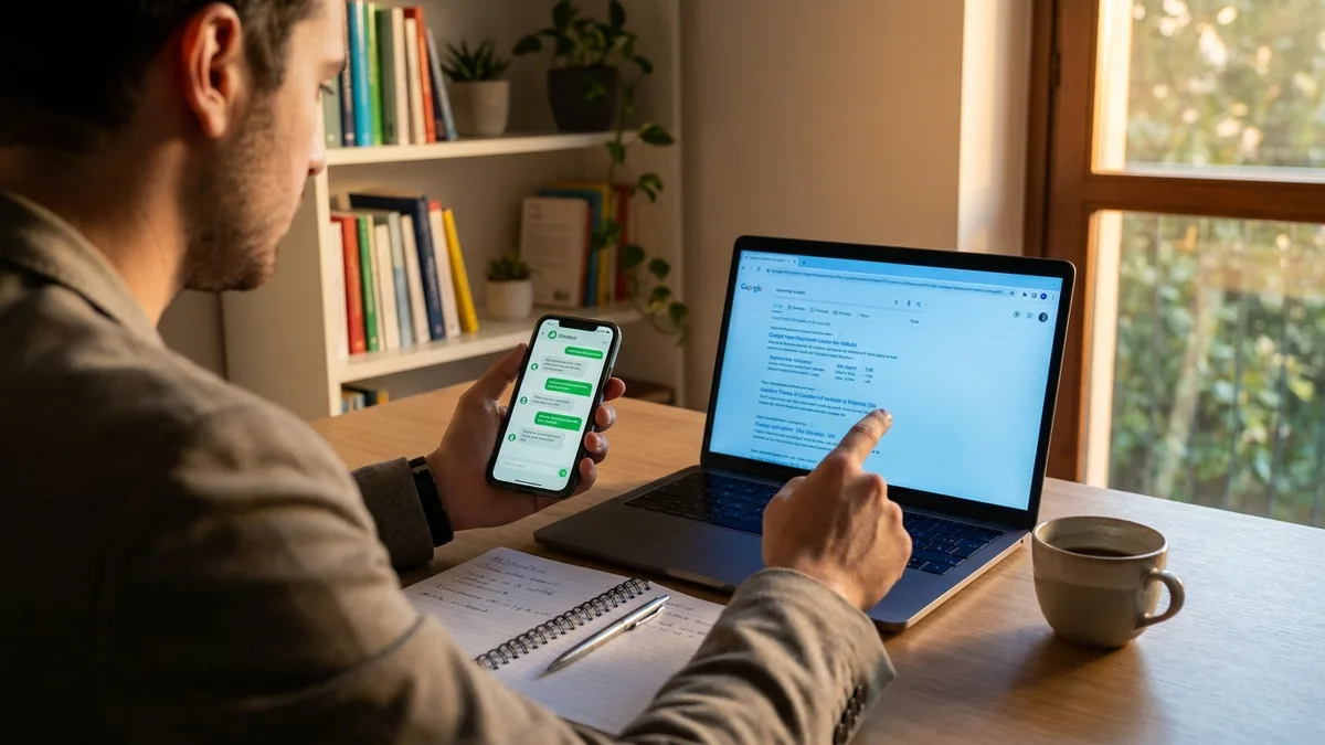 Consulente SEO confronta risultati Google e risposte di un chatbot AI